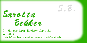 sarolta bekker business card